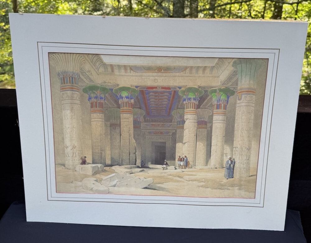 David Roberts lithograph Grand Portico of the Temple of Philae Nubia Signed ?